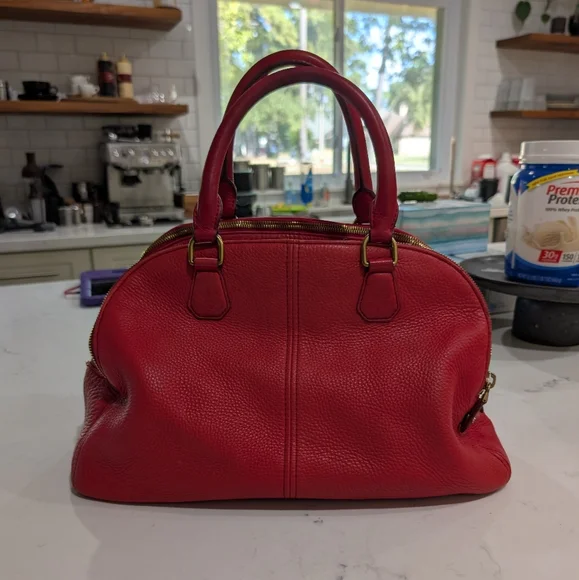 Large Red J.Crew Biennial Satchel - Picture 4 of 14